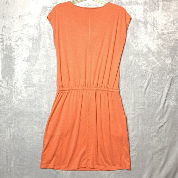 The North Face Dress Womens Medium Pink Aurora Tie Waist Cowl Neck Cap Sleeve - Picture 4 of 6